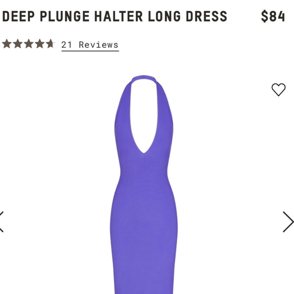 NWT Skims soft lounge plunge halter long dress